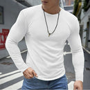 Mens Casual Long-sleeve Crew-neck Top For A Refined Look