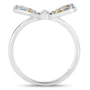 1.18 Carat Genuine Multi Stones .925 Sterling Silver Ring