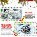 2FT Pre-Lit Flocked Christmas Tree with Pot & Pine Cones