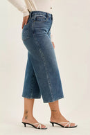 Judy Blue High Waist "Dottie" Wide Crop Md Quarry Fade Jeans