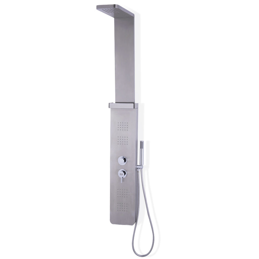 59” Stainless Steel Shower Panel with Massage Jets and Hand Shower