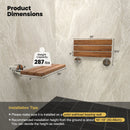 20 Inch Wall Mounted Teak Wood Folding Shower Bath Seat