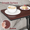 C-Shaped End Side Sofa Narrow Snack Table for Living Room-Brown