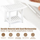 Waterproof Bath Stool with Curved Seat and Storage Shelf