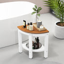 Heavy Duty Corner Shower Bench Stool with Storage Shelf for Shaving Legs