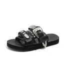 Silver-studded Casual Lightweight Platform Outdoor Slippers
