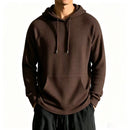 Mens Relaxed-fit Casual Waffle-knit Hooded Jacket