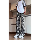 Camouflage Straight-leg Loose Wide-leg Pants