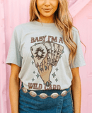 Baby I'm A Wild Card Graphic Tee - Grey