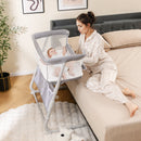 Baby Bassinet Bedside Crib with Adjustable Height Comfy Mattress