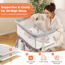 Baby Bassinet Bedside Crib with Adjustable Height Comfy Mattress