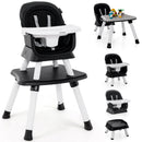 6-in-1 Convertible Baby High Chair with Adjustable Removable Tray
