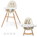 Baby High Chair with Dishwasher Safe Tray-Beige