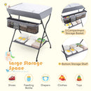 Baby Storage Folding Diaper Changing Table-Gray