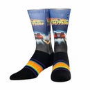 Back to the Future "Back in Time" Men's Crew Straight Down Sublimation Socks (Size 8-12) Socks Back to the Future™ 