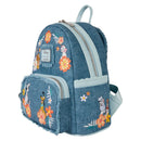 Loungefly Disney Dogs and Cats Denim Fringe Mini Backpack