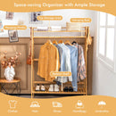 Bamboo Clothing Rack with Storage Shelves-Natural