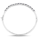 3.08 Carat Genuine Blue Sapphire .925 Sterling Silver Bangle