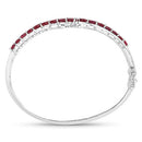 9.10 Carat Glass Filled Ruby .925 Sterling Silver Bangle