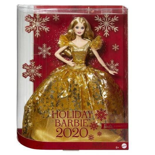 Gown 2020 Barbie Holiday Barbie 2020 Holiday Brunette Gold Dress Hispanic Doll With Certificate USED Gown 2020 Barbie Holiday Barbie 2020 Holiday Brunette Gold Dress Hispanic Doll With Certificate USED