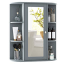 Mirrored Bathroom Medicine Cabinet with Single Mirror Door and Adjustable Shelf