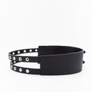 Womens Leather Wide Belt-decorated Dress