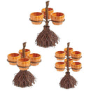 Halloween Broom Pumpkin Snack Bowl Rack Decor