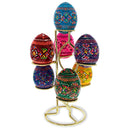 Gold Tone Metal Display Stand - Holds 7 Eggs Spheres 7.5 Inches Tall