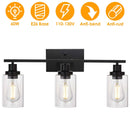 3 Light Wall Sconce Lighting with Clear Glass Shade Bathroom Vanity Lamp Fixture Modern Mounted Light for Porch Mirror Living Room Bedroom Hallway