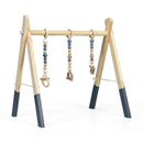 Portable 3 Wooden Newborn Baby Exercise Activity Gym Teething Toys Hanging Bar