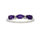 .70ct Amethyst Diamond Ring Sterling Silver