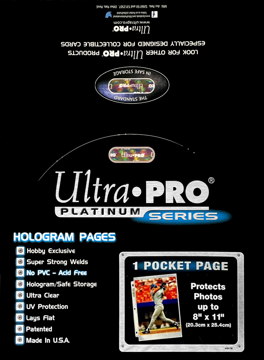 Ultra PRO: Platinum Hologram 1-Pocket Pages - 3-Holes (8.5