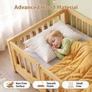 Montessori Floor Bed with Safety Guardrails - Pine Wood