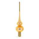 Solid Orange with Sparkling Top Mouth Blown Glass Christmas Tree Topper 11 Inches