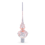 Silver Swirls on Metallic Rose Pink Glass Tree Topper