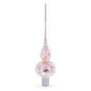 Silver Swirls on Metallic Rose Pink Glass Tree Topper