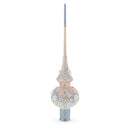 White Swirls on Champagne Glass Tree Topper