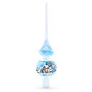 Winter Wonderland Scene with Sparkling Snow Glass Christmas Tree Topper 11 Inches