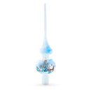 Winter Wonderland Scene with Sparkling Snow Glass Christmas Tree Topper 11 Inches