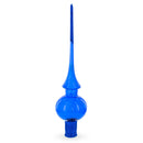 Translucent Blue Mouth Blown Glass Christmas Tree Topper 11 Inches