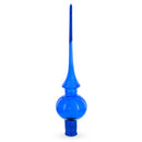 Translucent Blue Mouth Blown Glass Christmas Tree Topper 11 Inches