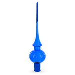 Translucent Blue Mouth Blown Glass Christmas Tree Topper 11 Inches