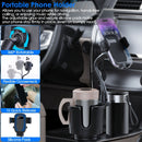 2 In 1 Car Cup Phone Holder Automotive Drink Holder with 360¡ Rotating Gooseneck Phone Mount Adjustable Base Fit for Most Phones Cups Vehicles