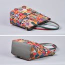 Top-grain Leather Floral Patchwork Shoulder Crossbody Bag