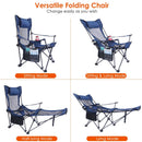 Foldable Camping Chair with Reclining Backrest & Carry Bag