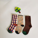 Leopard-print Plaid Coffee-colored Childrens Socks