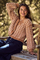 SO ME Soft Chenille Yarn Textur Button Sweater Cardigan