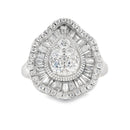 Genuine Cubic Zirconia Ring Sterling Silver