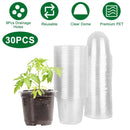 30Pcs Plant Nursery Pots PET Flower Seed Starting Pots Container with Dome with Drainage Holes