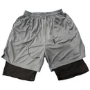 Mens Double-Layer Breathable Casual Shorts With A False Two-Piece Design